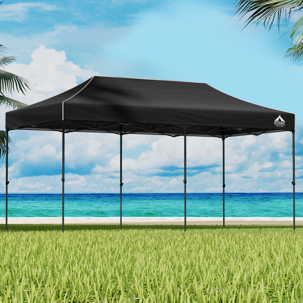 Instahut Gazebo Pop Up 3x6m w/Base Podx4 Marquee Folding Outdoor Wedding Camping Tent Shade Canopy Navy GAZEBO-T-3X6-F-NA-BASE