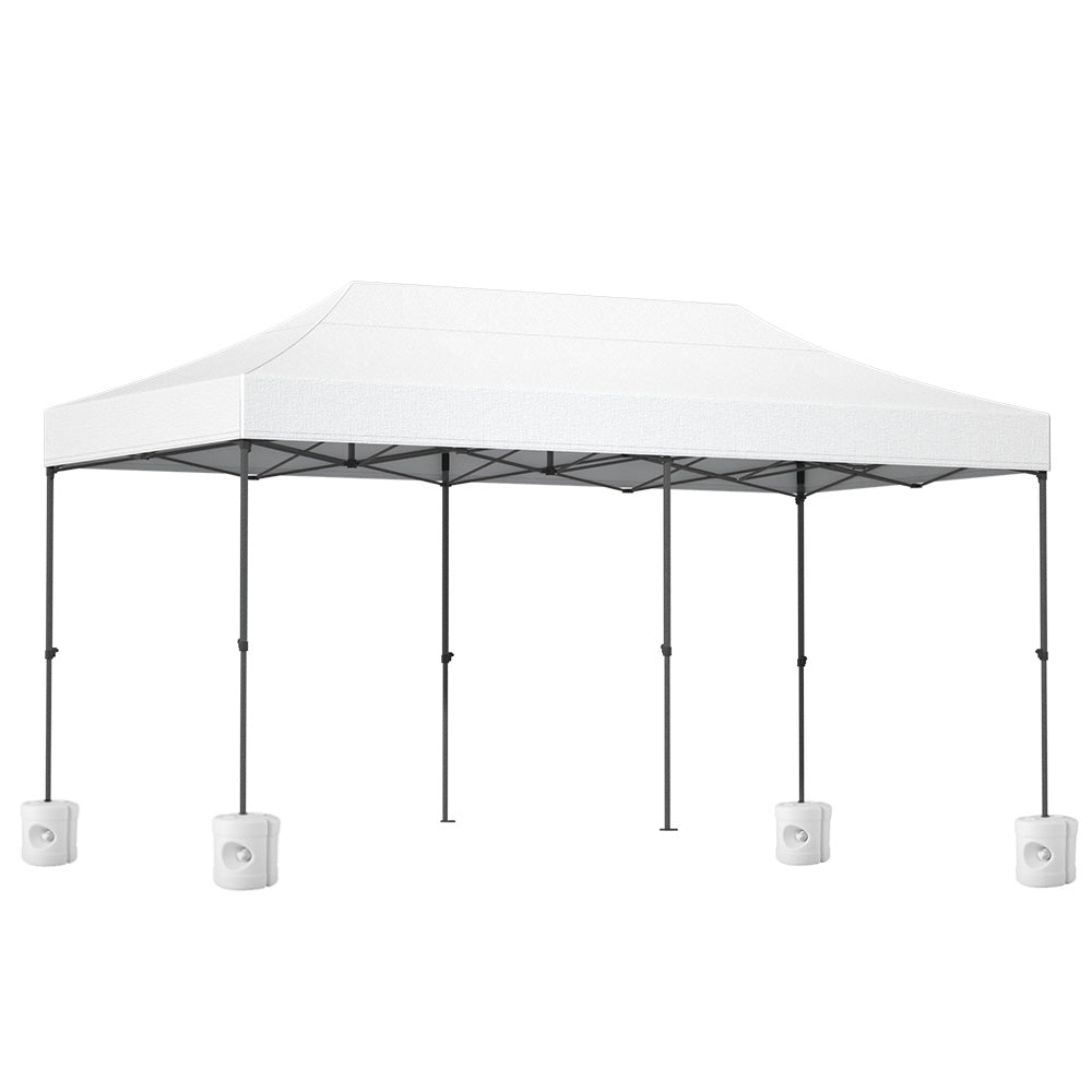 Instahut Gazebo Pop Up Marquee 3x6 Folding 500D Wedding Tent Base Pod White GAZEBO-T-3X6-F-WH-BASE