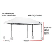 Instahut Gazebo Pop Up Marquee 3x6 Folding 500D Wedding Tent Base Pod White GAZEBO-T-3X6-F-WH-BASE