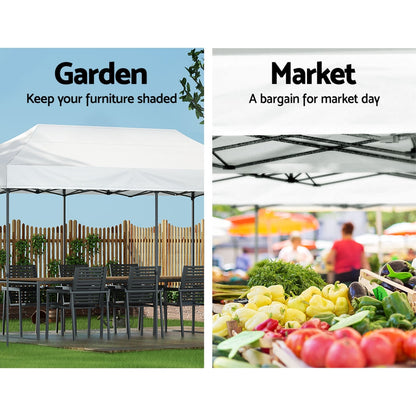 Instahut Gazebo Pop Up Marquee 3x6 Folding 500D Wedding Tent Base Pod White GAZEBO-T-3X6-F-WH-BASE