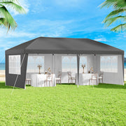 Instahut Gazebo 3x6m Pop Up Marquee Wedding Party Outdoor Camping Canopy Grey GAZEBO-WED-3X6-POP-4W-GY