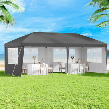 Instahut Gazebo 3x6m Pop Up Marquee Wedding Party Outdoor Camping Canopy Grey GAZEBO-WED-3X6-POP-4W-GY