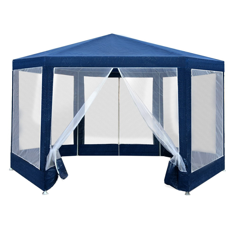 Instahut Gazebo?2x2m Marquee Wedding Party Tent Outdoor Camping Mesh Wall Canopy Shade Gazebos Navy GAZEBO-WED-C-FG-222-NA
