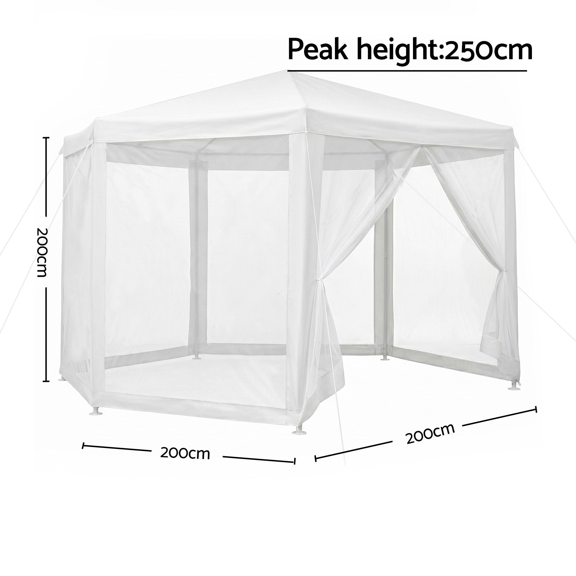 Instahut Gazebo?2x2m Marquee Wedding Party Tent Outdoor Camping Mesh Wall Canopy Shade Gazebos Navy GAZEBO-WED-C-FG-222-WH
