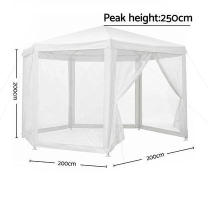 Instahut Gazebo?2x2m Marquee Wedding Party Tent Outdoor Camping Mesh Wall Canopy Shade Gazebos Navy GAZEBO-WED-C-FG-222-WH