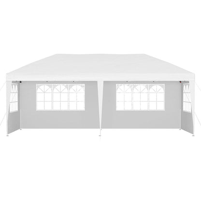 Instahut Gazebo Pop Up Marquee 3x6m Wedding Party Outdoor Camping Tent Canopy Side Wall White GAZEBO-WED-C-FG-3X6-POP-4W-WH