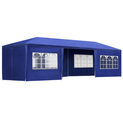 Instahut Gazebo 3x9m Marquee Wedding Party Tent Outdoor Camping Side Wall Canopy 8 Panel Blue GAZEBO-WED-C-FG-3X9-8W-BL