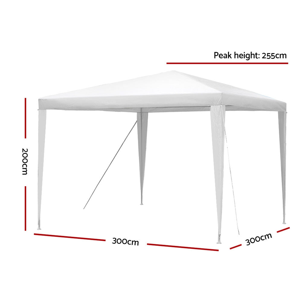 Instahut Gazebo 3x3m Wedding Party Marquee Tent Outdoor Event Camping Canopy Shade White GAZEBO-WED-T-FG-3X3-WH