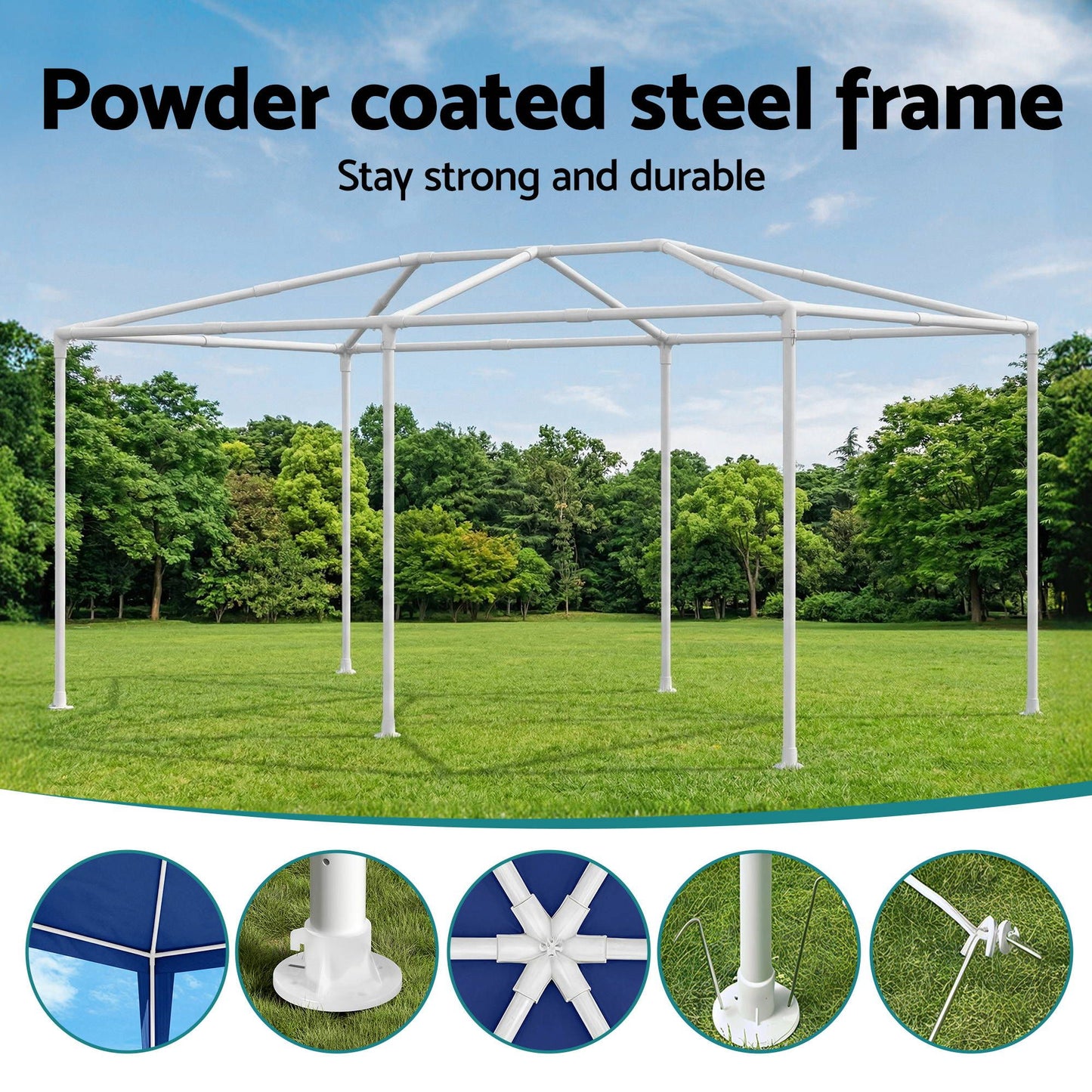 Instahut Gazebo 3x6m Wedding Party Marquee Tent Outdoor Event Camping Canopy Shade Blue GAZEBO-WED-T-FG-3X6-BL