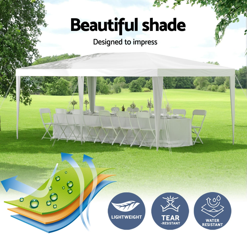 Instahut Gazebo 3x6m Wedding Party Marquee Tent Outdoor Event Camping Canopy Shade White GAZEBO-WED-T-FG-3X6-WH
