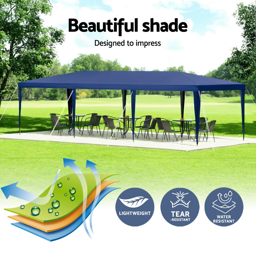 Instahut Gazebo 3x9m Wedding Party Marquee Tent Outdoor Event Camping Shade Blue GAZEBO-WED-T-FG-3X9-BL