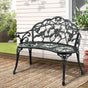 Gardeon Outdoor Garden Bench Seat 100cm Cast Aluminium Patio Chair Vintage Green GB-CALU-XG1002-GN