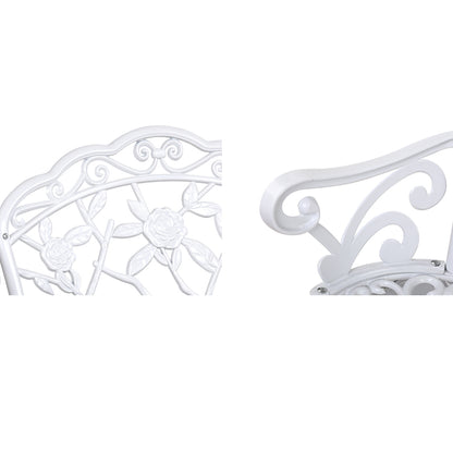 Gardeon Outdoor Garden Bench Seat 100cm Cast Aluminium Outdoor Patio Chair Vintage White GB-CALU-XG1002-WH