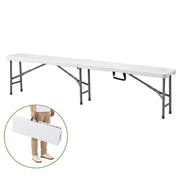 Gardeon 180cm Folding Garden Bench Portable Trestle Seat HDPE Fold In Half White
