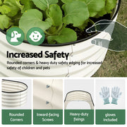 Green Fingers Raised Garden Bed 2 Pack Galvanised Planter Box Rust Resistant 120x60x30cm White GB-OVAL-1206030-WHX2