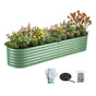 Green Fingers Oval Raised Garden Bed Galvanised Planter Box Rust Resistant 240x60x45cm Green GB-OVAL-2406045-GE