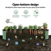 Green Fingers Oval Raised Garden Bed Galvanised Planter Box Rust Resistant 240x60x45cm Green GB-OVAL-2406045-GE