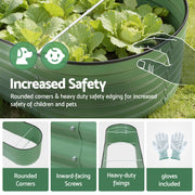 Green Fingers Oval Raised Garden Bed Galvanised Planter Box Rust Resistant 240x60x45cm Green GB-OVAL-2406045-GE
