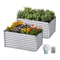 Green Fingers Raised Garden Bed 2 in 1 Modular Galvanised Planter Box Rust Resistant 240x80x60cm GB-REC-2408060-SL