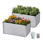 Green Fingers Raised Garden Bed 2 in 1 Modular Galvanised Planter Box Rust Resistant 240x80x60cm GB-REC-2408060-SL