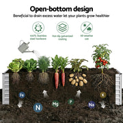 Green Fingers Raised Garden Bed 2 in 1 Modular Galvanised Planter Box Rust Resistant 240x80x60cm GB-REC-2408060-SL