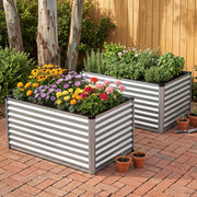 Green Fingers Raised Garden Bed 2 in 1 Modular Galvanised Planter Box Rust Resistant 240x80x60cm GB-REC-2408060-SL