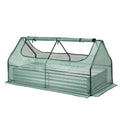 Green Fingers Raised Garden Bed with Greenhouse 3 in 1 Galvanised Planter Box Kit GB-REC-COVER-180-GR