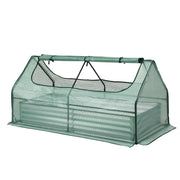 Green Fingers Raised Garden Bed with Greenhouse 3 in 1 Galvanised Planter Box Kit GB-REC-COVER-180-GR