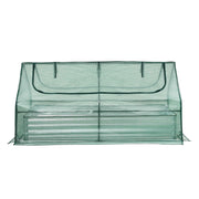 Green Fingers Raised Garden Bed with Greenhouse 3 in 1 Galvanised Planter Box Kit GB-REC-COVER-180-GR