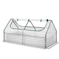 Green Fingers 3 in 1 Raised Garden Bed with Greenhouse Galvanised Planter Box Kit GB-REC-COVER-180-WH