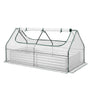 Green Fingers 3 in 1 Raised Garden Bed with Greenhouse Galvanised Planter Box Kit GB-REC-COVER-180-WH