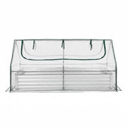Green Fingers 3 in 1 Raised Garden Bed with Greenhouse Galvanised Planter Box Kit GB-REC-COVER-180-WH