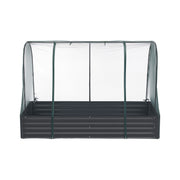 Green Fingers Raised Garden Bed with Mesh Netting Galvanised Planter Box Bird Proof 180x90x120cm GB-REC-GH-180-BK