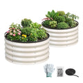 Green Fingers Round Raised Garden Bed 2 Pack Galvanised Planter Box Rust Resistant 60x60x30cm White GB-ROU-6030-WHX2