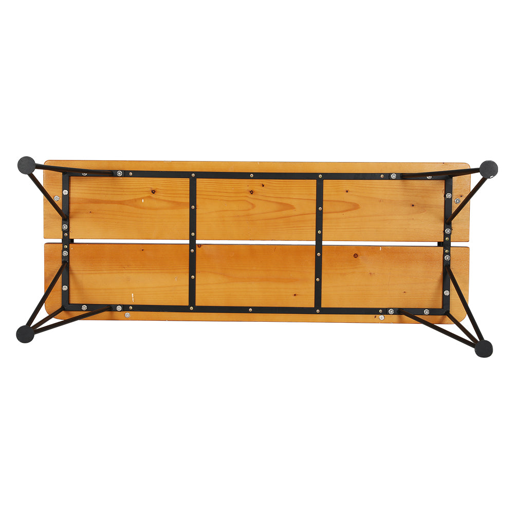 Gardeon Outdoor Garden Bench Seat 122cm Wooden Steel 3 Seater Patio Furniture GB-SL-WOOD-7187-TK