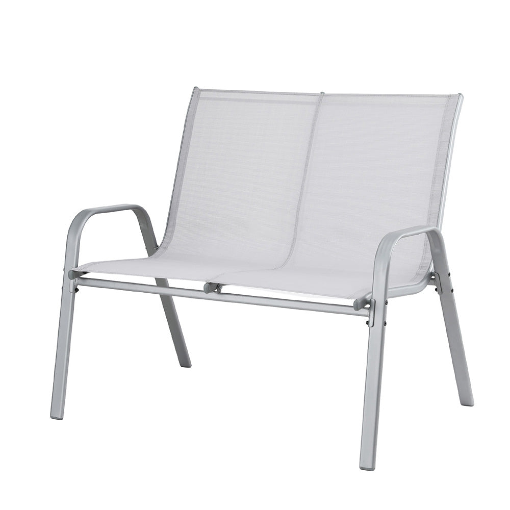 Gardeon Garden Bench Seat Steel Outdoor Patio Park Lounge Backyard Chair Grey GB-STA-BENCH-GE