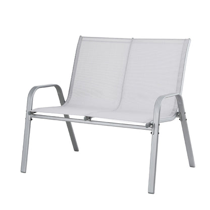 Gardeon Garden Bench Seat Steel Outdoor Patio Park Lounge Backyard Chair Grey GB-STA-BENCH-GE