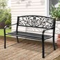 Gardeon Outdoor Garden Bench Seat Steel Outdoor Furniture 3 Seater Park Black GB-STEEL-XG201-BK