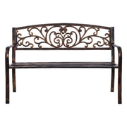 Gardeon Outdoor Garden Bench Seat Steel Outdoor Furniture 3 Seater Park Bronze