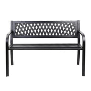 Gardeon Outdoor Garden Bench Seat Steel Outdoor Furniture 2 Seater Park Black GB-STEEL-XG202-BK