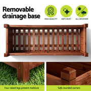Green Fingers Garden Bed Wooden Planter Box Raised Container Growing 90x30x33cm Brown GB-WOOD-BOX-90-DB