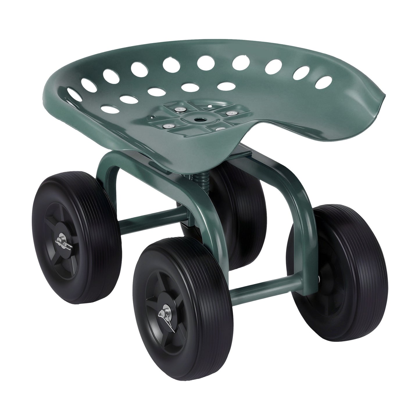 Gardeon Garden Seat 360 Swivel Rolling Adjustable Height Work Scooter Cart Wheels Heavy Duty 150kg GCT-ADJUST-360-GE