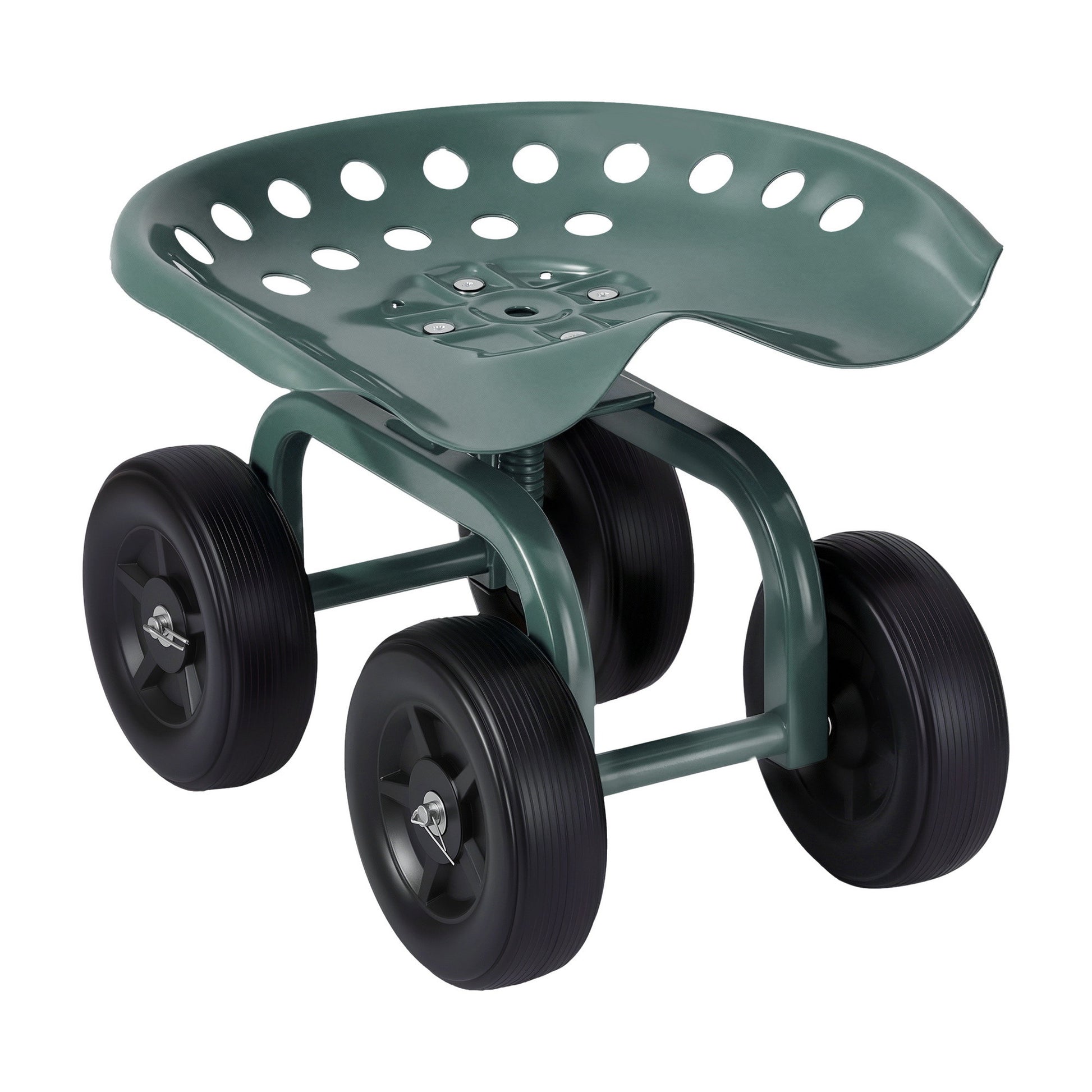 Gardeon Garden Seat 360 Swivel Rolling Adjustable Height Work Scooter Cart Wheels Heavy Duty 150kg GCT-ADJUST-360-GE