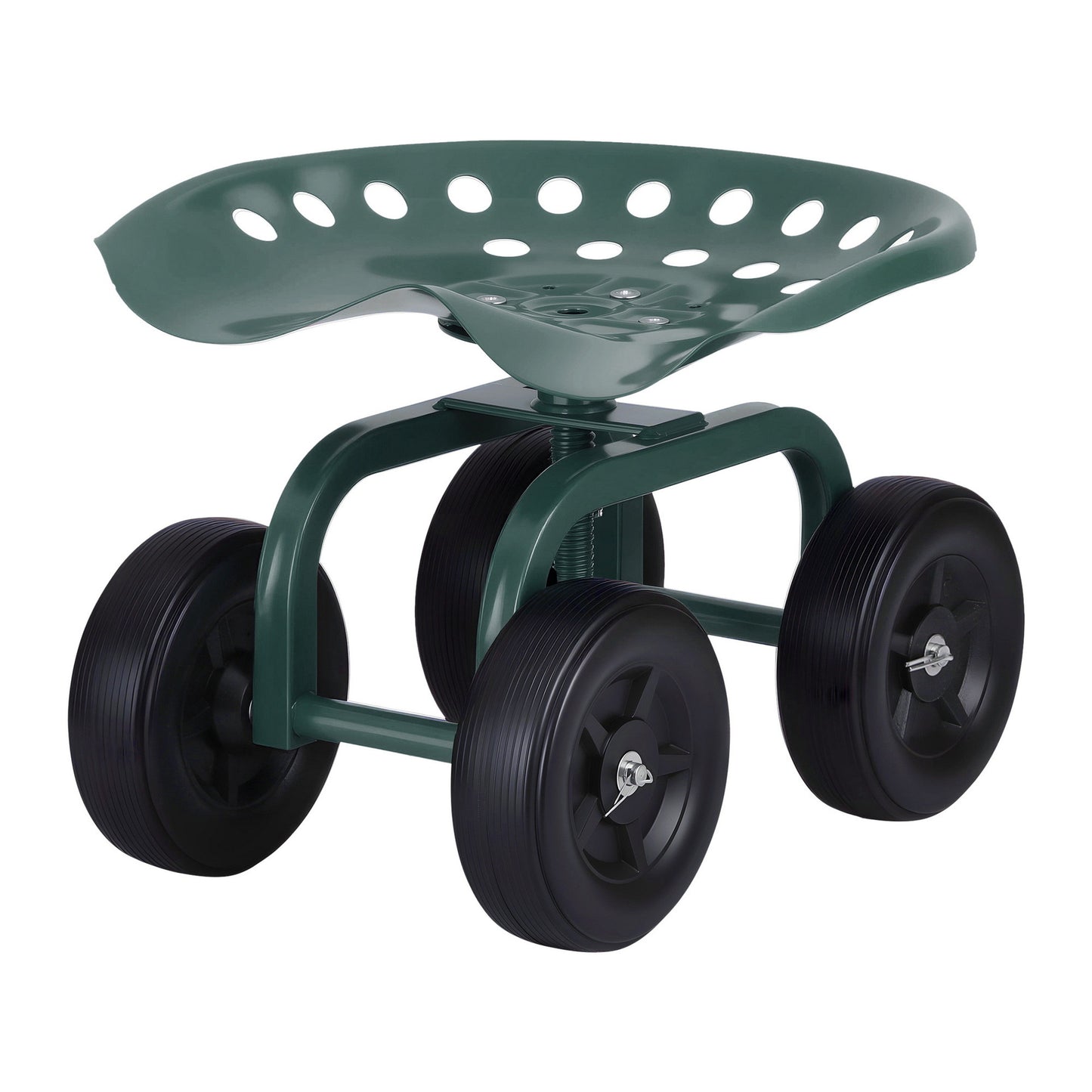 Gardeon Garden Seat 360 Swivel Rolling Adjustable Height Work Scooter Cart Wheels Heavy Duty 150kg GCT-ADJUST-360-GE