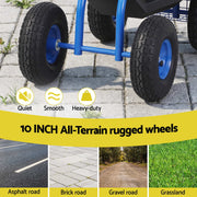 Gardeon Garden Seat with Wheels 360 Swivel Adjustable Height Rolling Stool 150kg GCT-BSK-360-BL