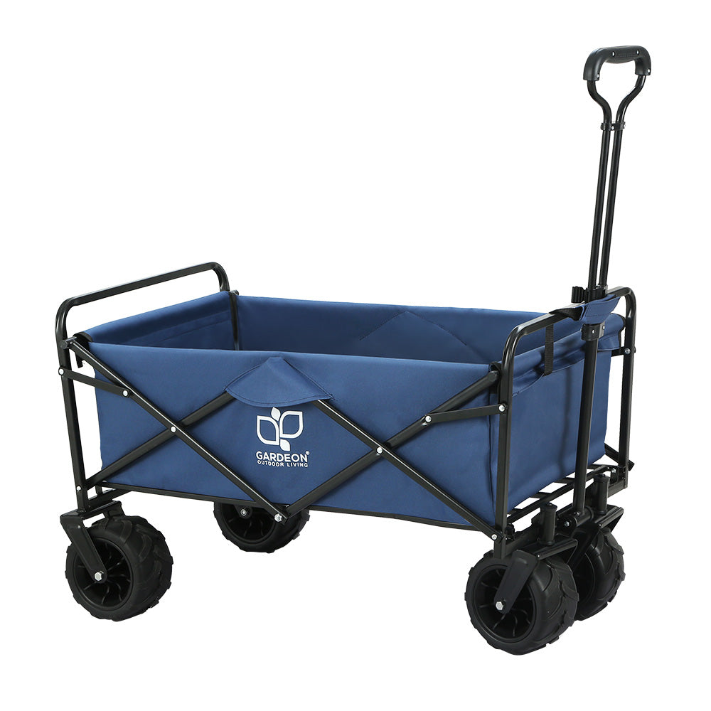 Gardeon Garden Cart Folding 120kg Trolley Camping Wagon Barrow Outdoor Beach GCT-FABRIC-120KG-NA