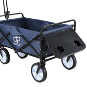 Gardeon Garden Cart with Cup Holders Blue GCT-FABRIC-CUP-120KG-DNV