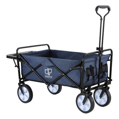 Gardeon Garden Cart with Cup Holders Blue GCT-FABRIC-CUP-120KG-DNV