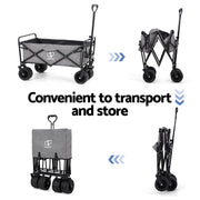 Gardeon Garden Cart with Cargo Net Grey GCT-FABRIC-NET-120KG-GY