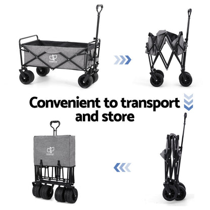 Gardeon Garden Cart with Cargo Net Grey GCT-FABRIC-NET-120KG-GY